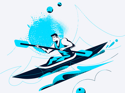 Paddling illustration vector