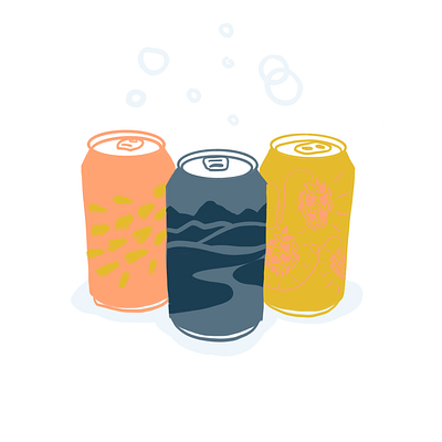 Craft beer cans illustration beer cans illustration limited palette procreate