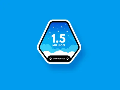 1.5 Million Downloads Sticker Design badge badge design