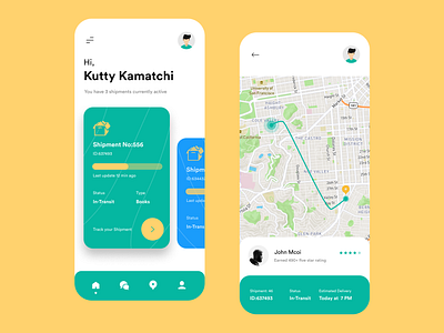 Shipment tracking mobile UI branding branding and identity branding design colours delivery design figma map mobile ui notification package shipment tracking typography ui uiux