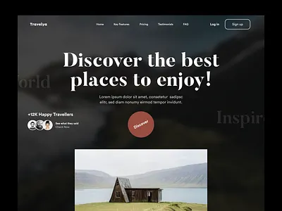 Travel Website Design design graphic design interaction interface landing page minimal ui responsive web design travel website ui ui ux ui ux design ux design web de web developer web development web page webdesign website builder website design website templates
