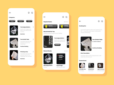 Reading Book App Concept book concept dreamerdesign mobile mobiledesign reading ui uidesign uidesigner uiinspiration