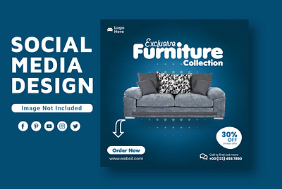 Furniture sale social media Instagram post design template PSD l media