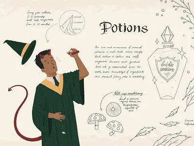 Potions class camp cloakwood devil illustration illustration for motion potion school of motion wizard