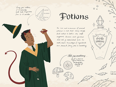 Potions class camp cloakwood devil illustration illustration for motion potion school of motion wizard