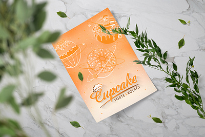 CUPCAKE (Cakes & Pastry) Flyer brand cupcake flyer design graphic design illustraion letters logo logo design logobrand logocreation logotype mark orange typography visual identity