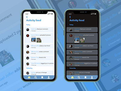 Daily UI challenge 047 app daily ui dailyui dark mode dark ui feed feeds iphone mobile ui ui challenge ui design uidesignchallenge ux ux design uxdesign uxui