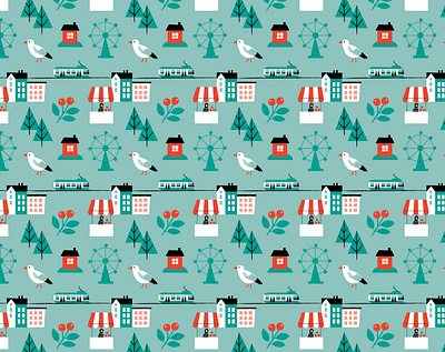 Helsinki pattern 2 city city life digital illustration helsinki illustration pattern pattern design