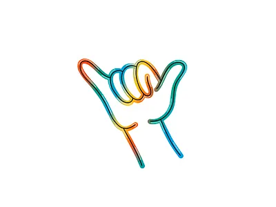 Hang Loose brand design gradient hand hand drawing hand icon hang loose icon icon design illustration shirt shirt design symbol