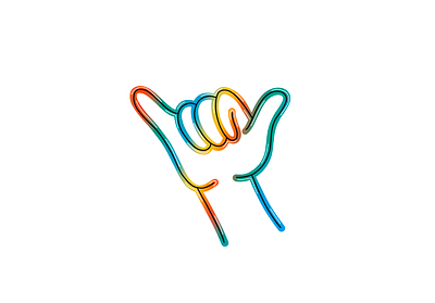 Hang Loose brand design gradient hand hand drawing hand icon hang loose icon icon design illustration shirt shirt design symbol