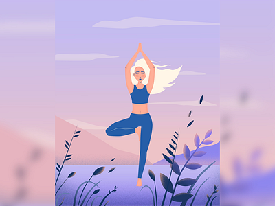 Yoga freelance health illustration illustrator mindfulness yoga