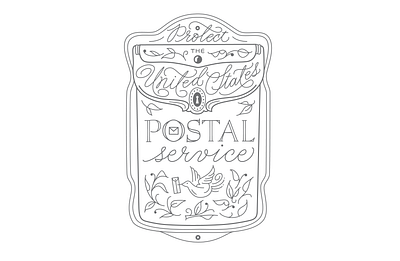 Protect the USPS calligraphic calligraphy design hand drawn hand lettering handlettering illustration logo usps vector