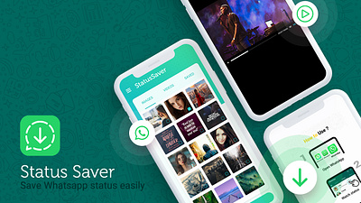 StatusSaver app android app design app ui design ios logo mobile ui whatsapp
