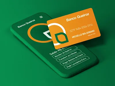 Banco Queiroz activism app app design application bank card banking bolsonaro card design corruption credit card helvetica laranja logo logo design orange payment app political satire ui visual identity