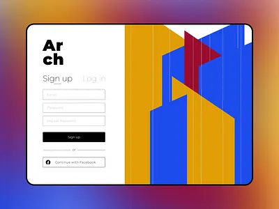 Sign up page for Architectures community website #DailyUI#1 dailyui ui