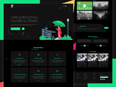 Pixarmotion motion Graphic Agency Website template 3d aftereffects agency animation 2d animation after effects animation design figma graphic design motion design photoshop ui website xd