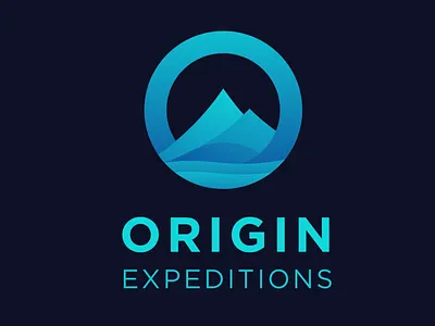 Origin Expeditions logo gradient logo logo design