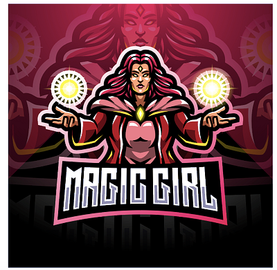 Magic girls esport mascot logo design branding design esport esports game design girls knight logo magic mascot logo witch women