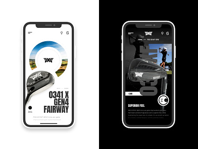 PXG Visual Mobile Store Concept ecommerce golf grid grid layout interface mockup sports strategy ui ux visual design web design