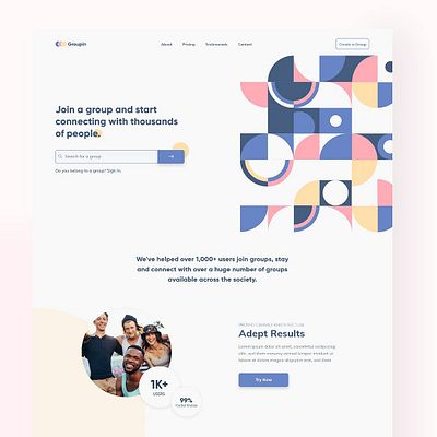 Groupin design geometric design pattern art ui design uiuxdesign webdesign website design