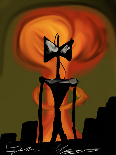Nuclear WMDs art design digital painting horror illustration painting sirenhead