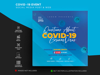 Coronavirus Live Event Flyer Banner bacteria corona corona flyer corona virus coronavirus covid 19 virus epidemic infection macro medical medicine microbiology microscopic n cov novel corona outbreak quarantine sars