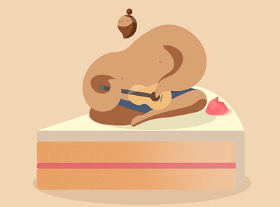 Cake Melody calming design food illustration foodie guitar illustration mood music