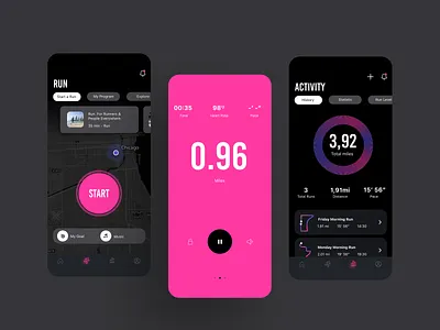 Mobile App for Runners app design fitness app ios ios app design mobile design mobile screen run app runners uidesign user experience