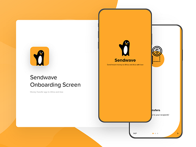 Sendwave Onboarding Screen app branding clean design icon illustration illustrator logo minimal ui ux vector