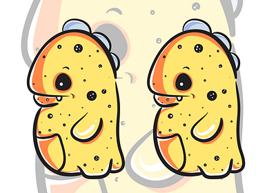 monster character 4 01 art artwork background cartoon character cute design fortune funny illustration kawaii little monsters magic monster mystic occult occultism sticker vector yellow