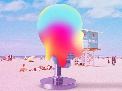 head-melting heat 80s chillout collage colorful cyberpunk digital art future funk futurewave futuristic graphic design