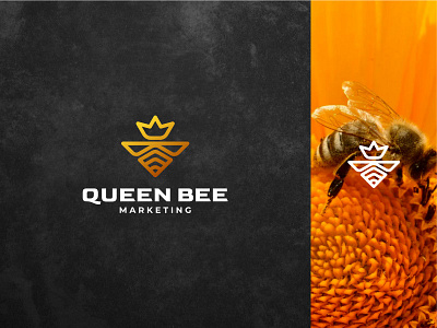 QUEEN BEE Marketing brand brand identity branding design icon logo logodesign queen queen bee symbol