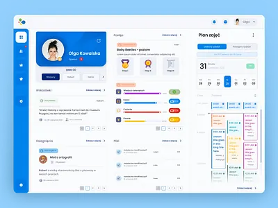 BILINGUAL FUTURE.APP Dashboard blue children concept dashboard design desktop dribbble gurdian information learning new product simple teaching ui uiux user userexperience userinterface ux