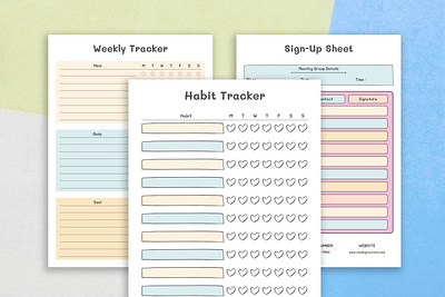 Weekly, Habit & Sign-up Sheet Template printable