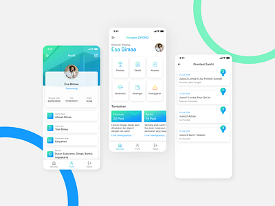 In School - App app design gradient parent school student ui ux