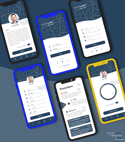 FatherLand Consulting services adobe xd app branding clay consultancy design figma figmaafrica figmadesign illustration mobile app mobile ui mockups product page prototype ui ui ux uidesign