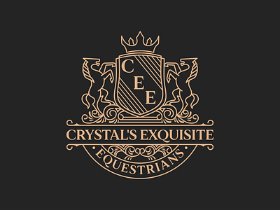 logo for crystals's exquisite equestrians branding design illustration ilustractor logo tshirt vector vintage