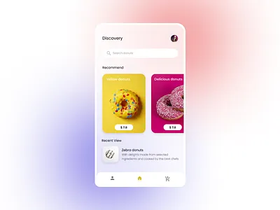 Donuts app app design mobile mobile ui typography ux