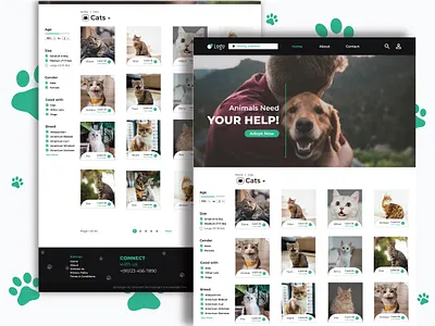 Animal Adoption site design flat ui ux web web design web ui web ui ux website website concept