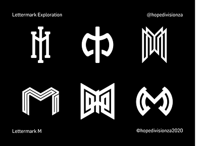 Lettermark M branding design icon logo typography vector