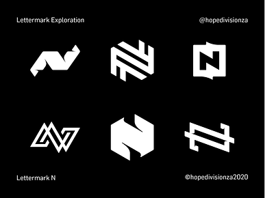 Lettermark N branding design icon logo typography vector