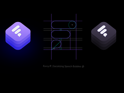 Fonts App icon concept ideation letter f socializing speechbubbles