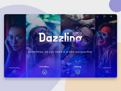 Dazzling sunglasses Website concept. all attractive behance dribbble best shot graphics design illustration modeling print product graphics typography ui uiux website concept