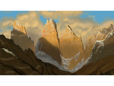 Mountains- Digital Painting digital art digital illustration digital painting digitalart illustration landscape photoshop photoshop art