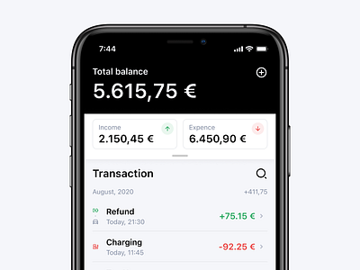 CHRG Network automotive banking car charging clean dark direction electric expenses fintech income interaction interface iphone location map minimalistic station ui ux