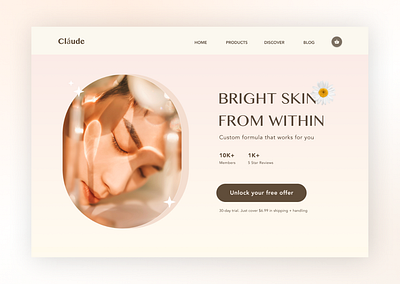 Beauty Skincare Landing Page beauty ecommerce landing page landingpage shop skincare ui ui design ui ux uiux web design website design