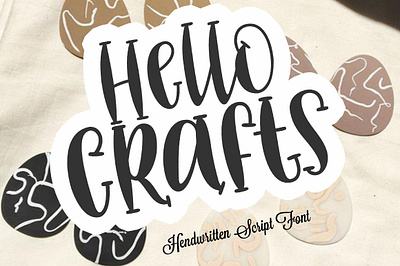 Hello Crafts branding design elegant fun illustration illustrator lettering logo love font script