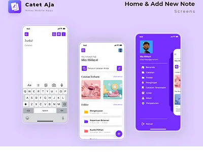 Catet Aja | Mobile Notes App Exploration 1 app design clean ui mobile notes notes app soft ui ui desgin ui design uiux ux design