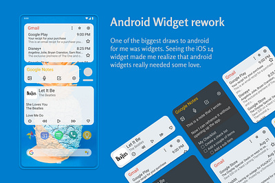 Android OS widgets android app branding design figma flat minimal mobile redesign ui uidesign ux uxuidesign