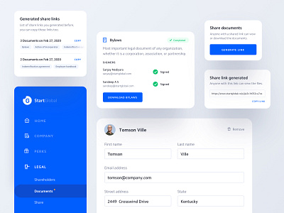 Legal Components app components form legal menu mobile startglobal ui ux